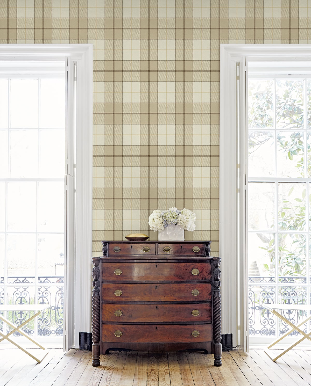Altarinda Plaid Premium Peel and Stick Removable Wallpaper