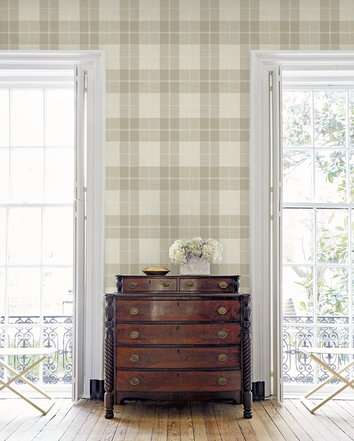 Altarinda Plaid Premium Peel and Stick Removable Wallpaper