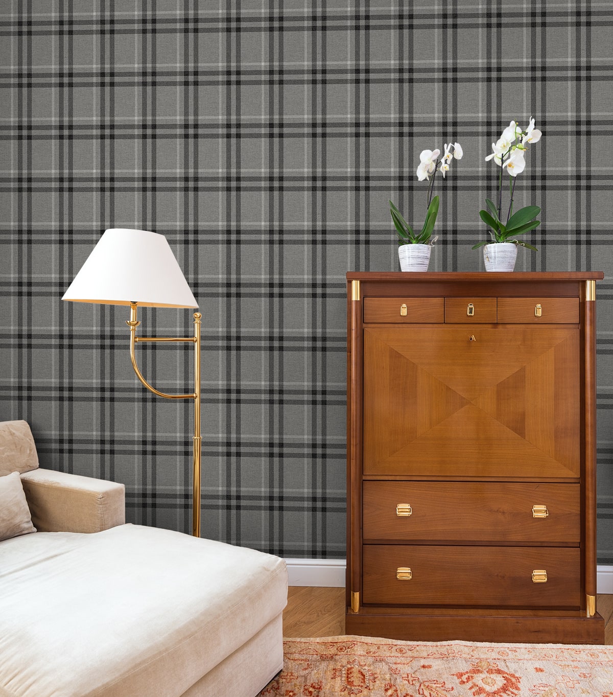 Calverlay Plaid Premium Peel and Stick Removable Wallpaper
