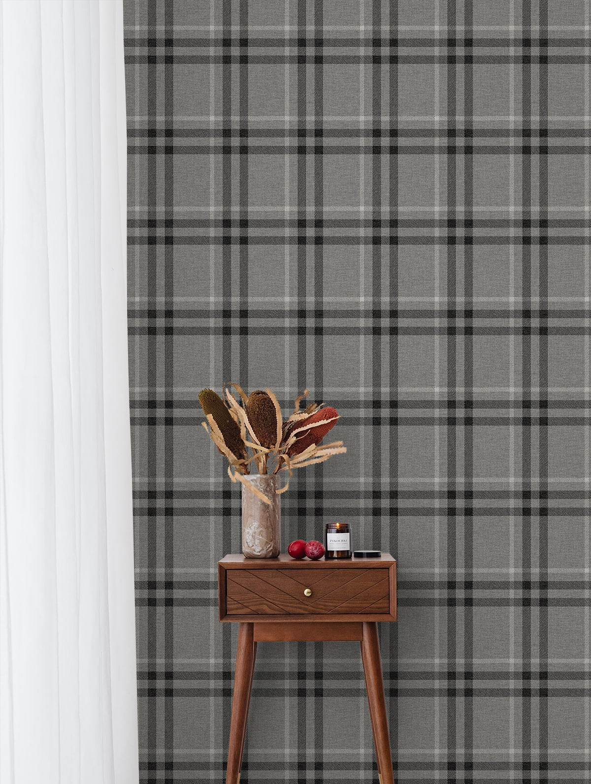 Calverlay Plaid Premium Peel and Stick Removable Wallpaper
