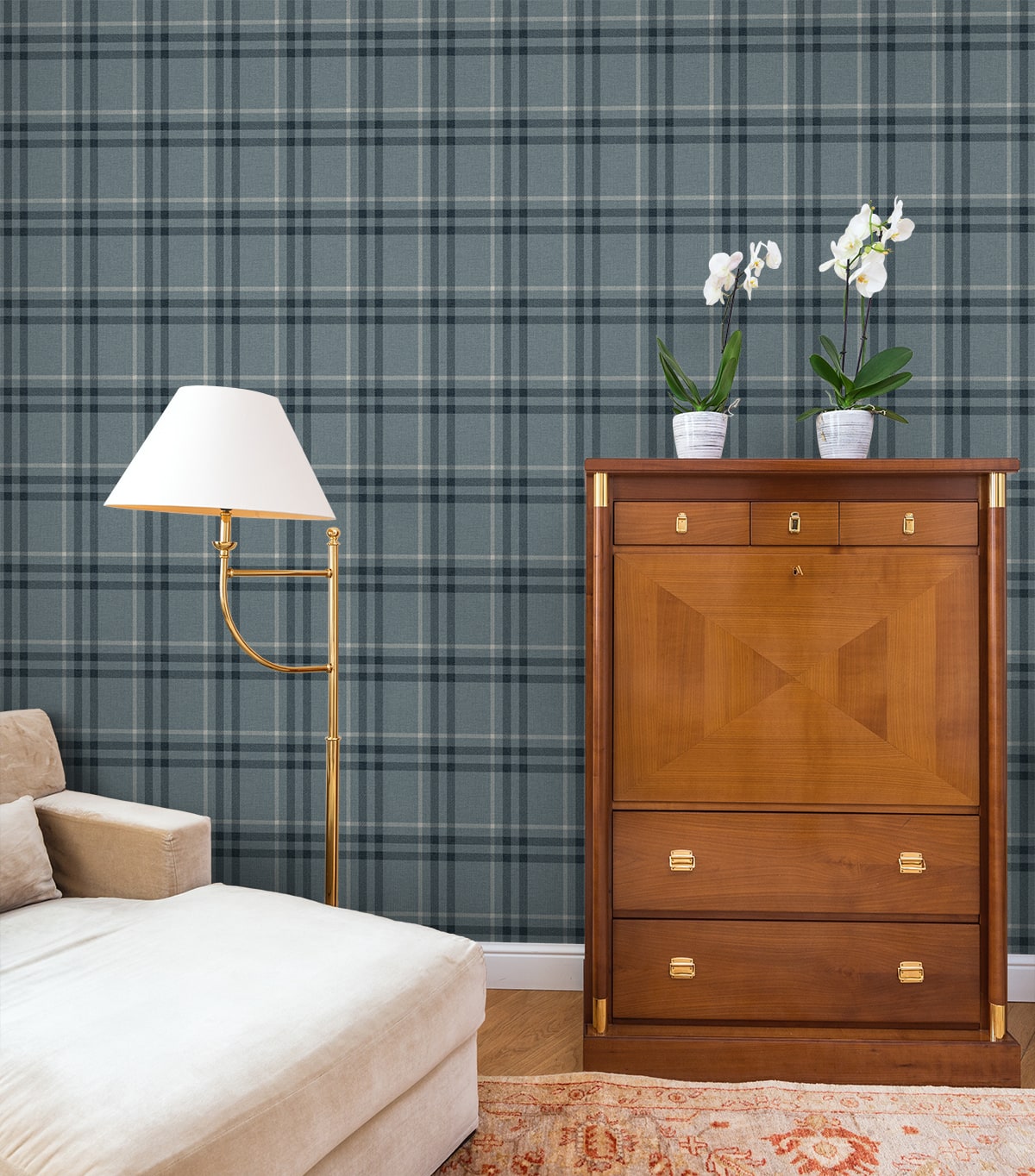 Calverlay Plaid Premium Peel and Stick Removable Wallpaper