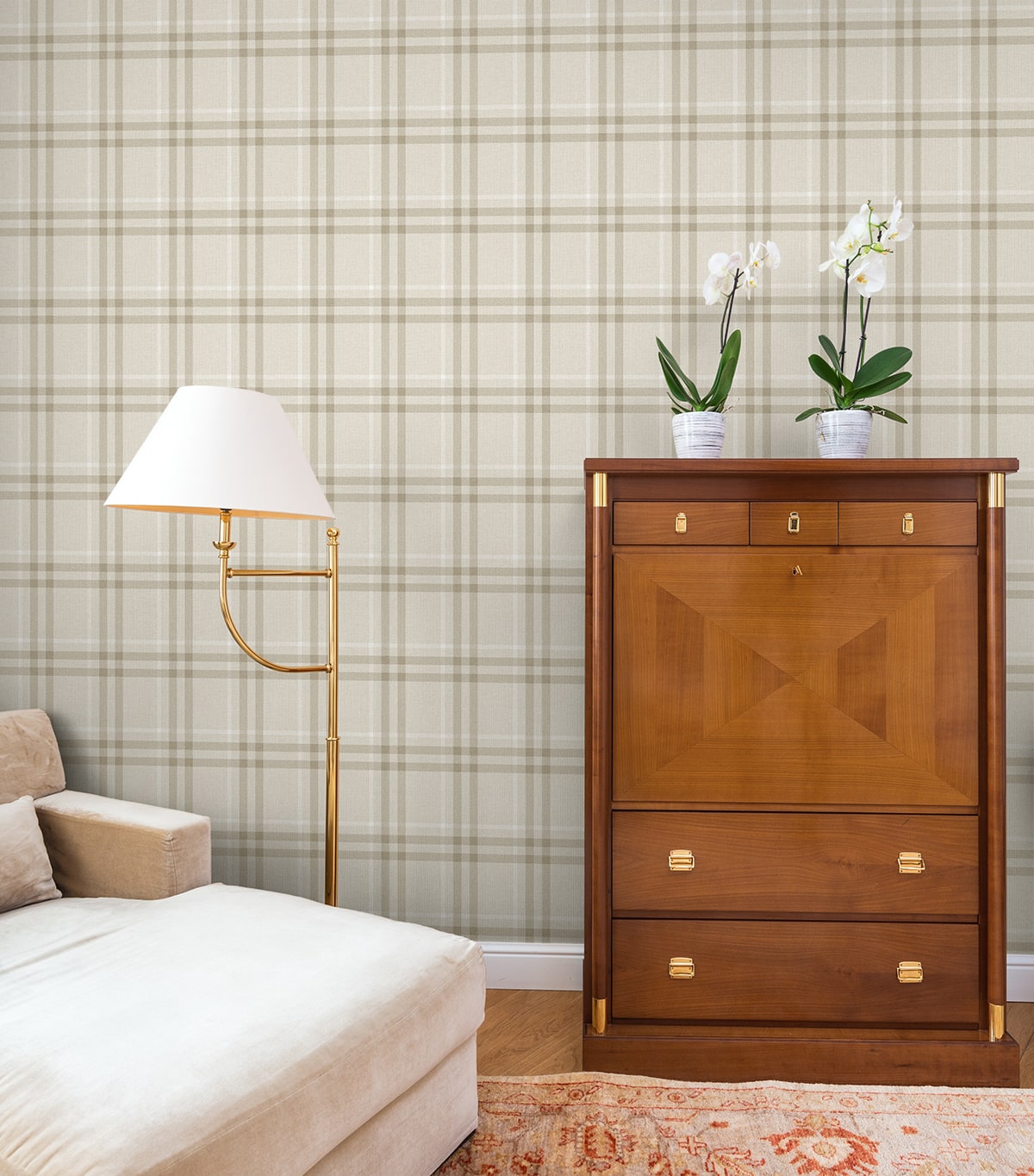 Calverlay Plaid Premium Peel and Stick Removable Wallpaper