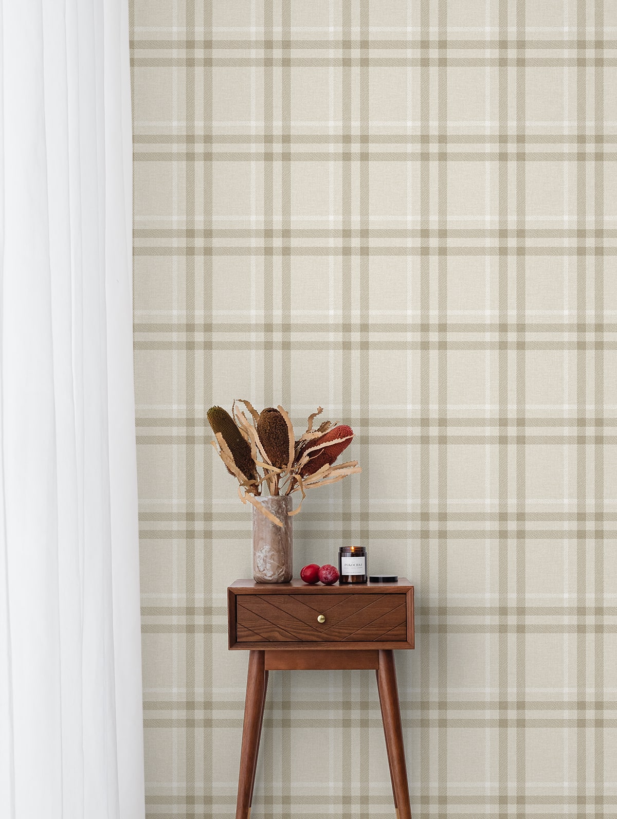 Calverlay Plaid Premium Peel and Stick Removable Wallpaper