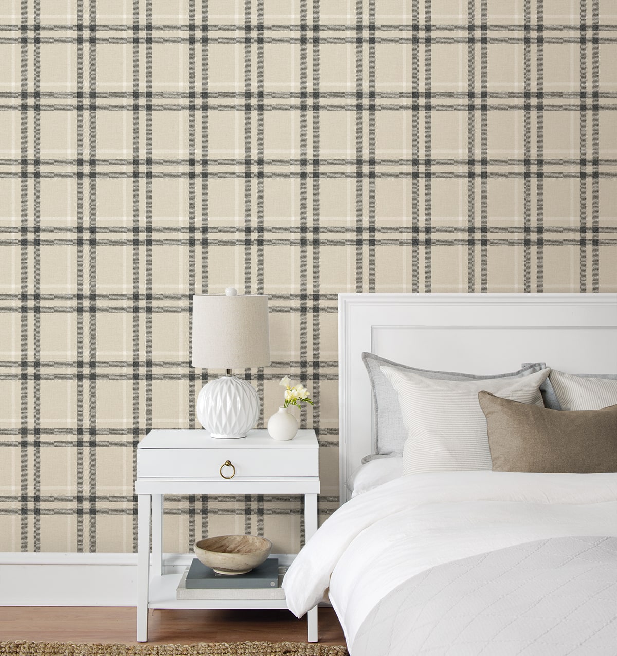Calverlay Plaid Premium Peel and Stick Removable Wallpaper