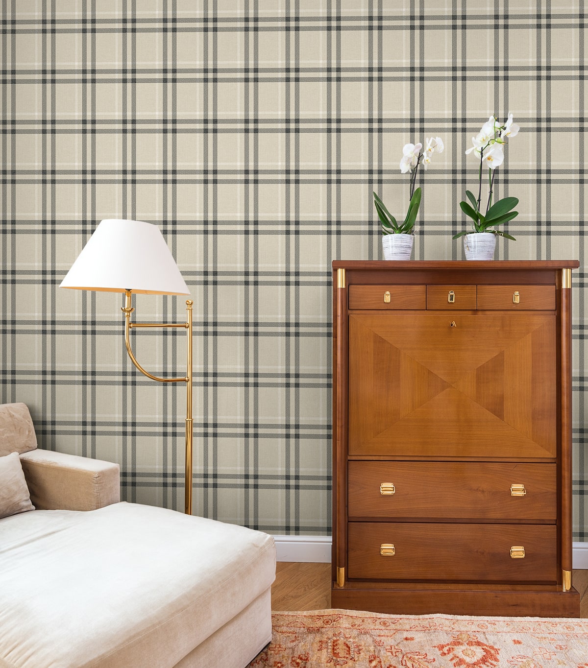 Calverlay Plaid Premium Peel and Stick Removable Wallpaper