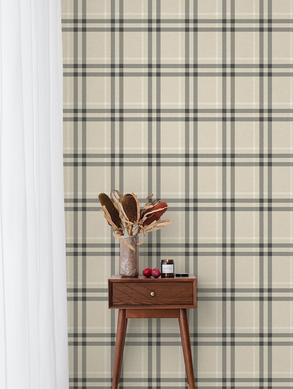 Calverlay Plaid Premium Peel and Stick Removable Wallpaper