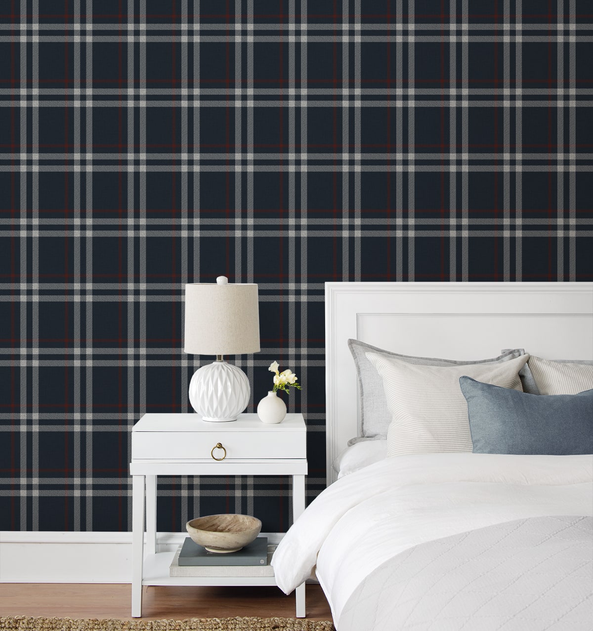 Calverlay Plaid Premium Peel and Stick Removable Wallpaper