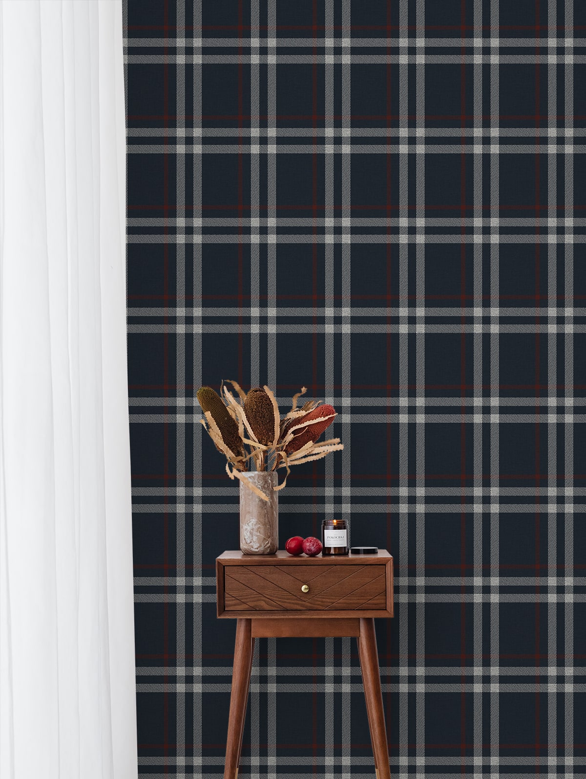 Calverlay Plaid Premium Peel and Stick Removable Wallpaper