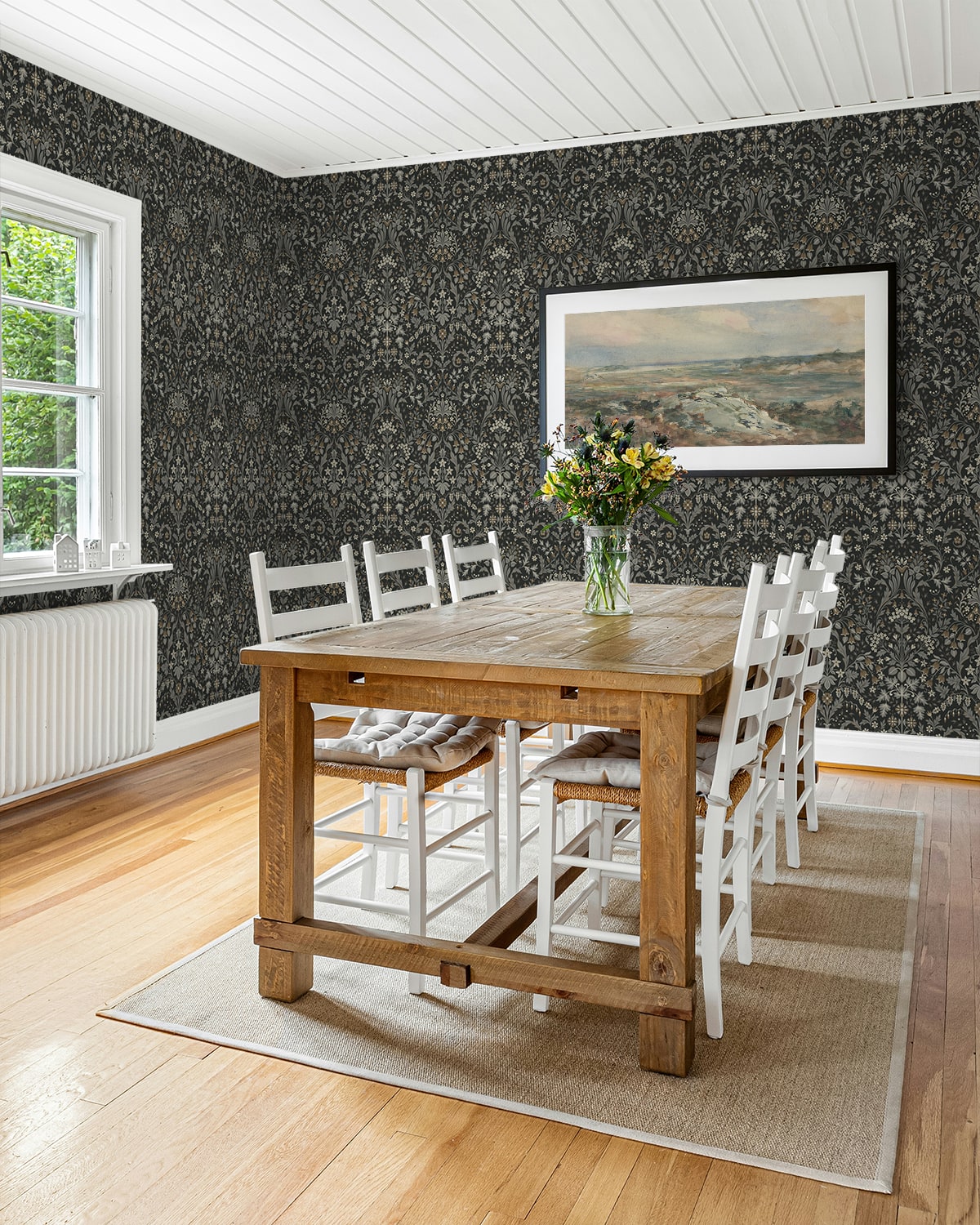 Filigree Floral Peel and Stick Removable Wallpaper