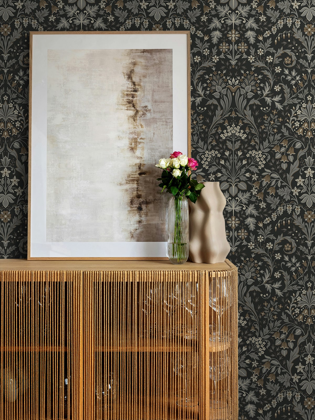 Filigree Floral Peel and Stick Removable Wallpaper