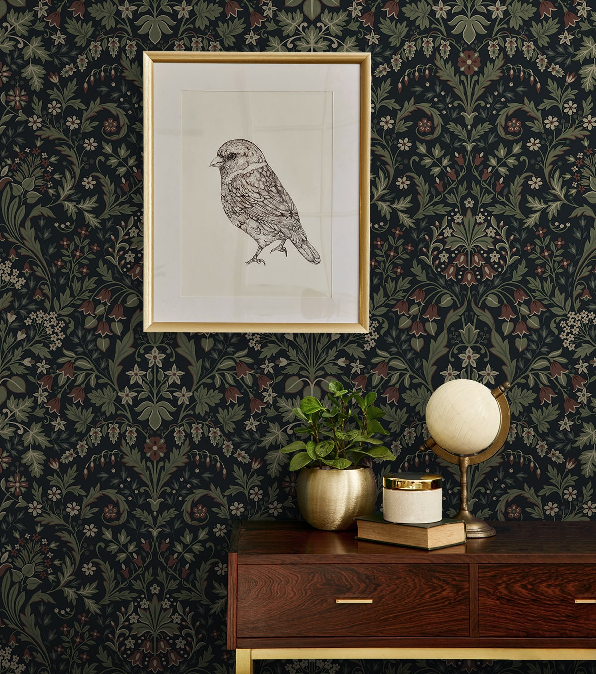 Filigree Floral Peel and Stick Removable Wallpaper