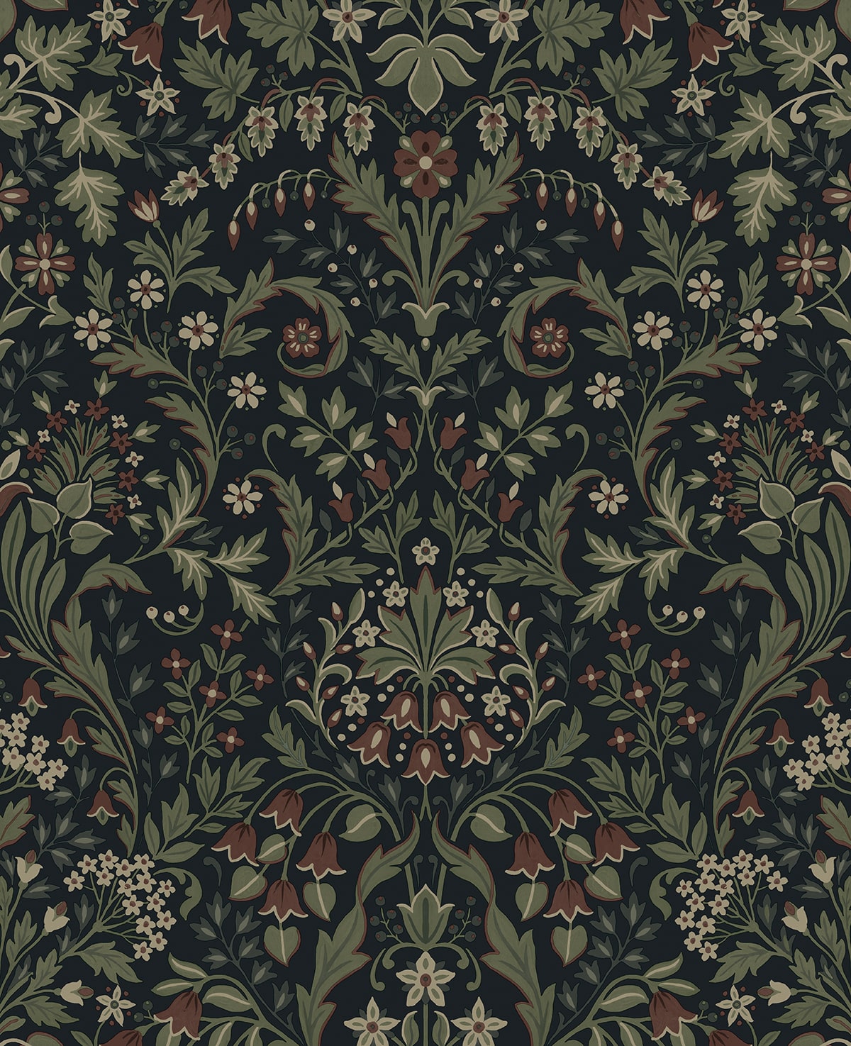 Filigree Floral Peel and Stick Removable Wallpaper