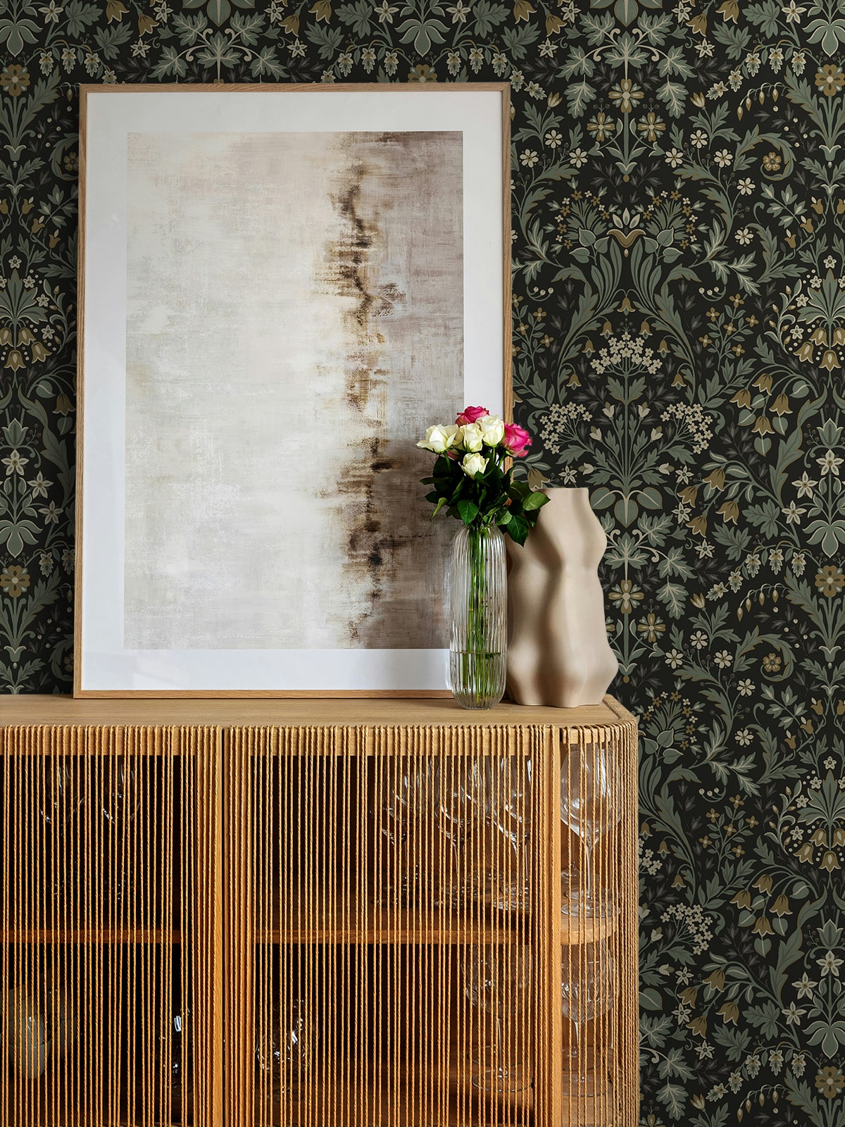 Filigree Floral Peel and Stick Removable Wallpaper