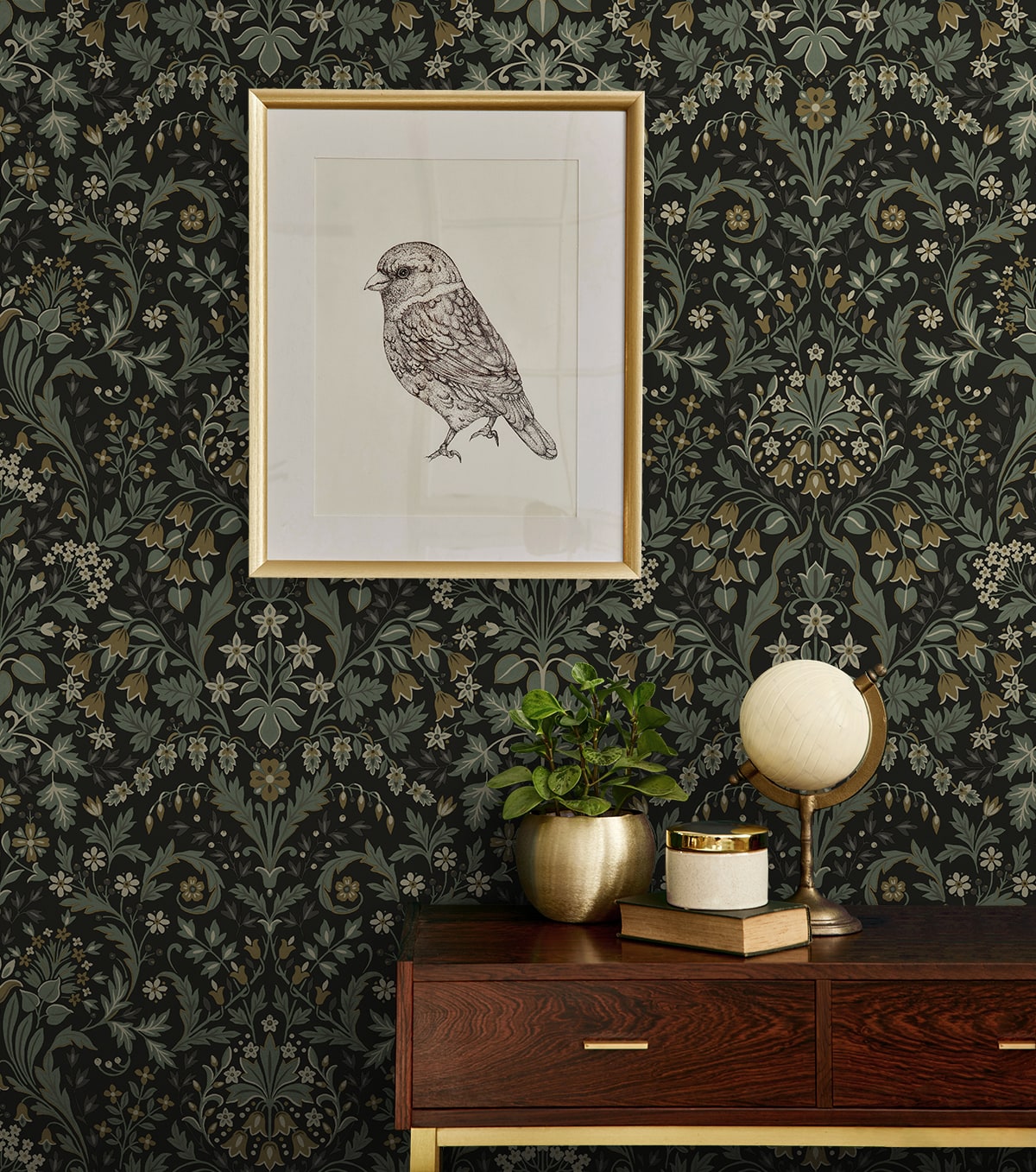 Filigree Floral Peel and Stick Removable Wallpaper
