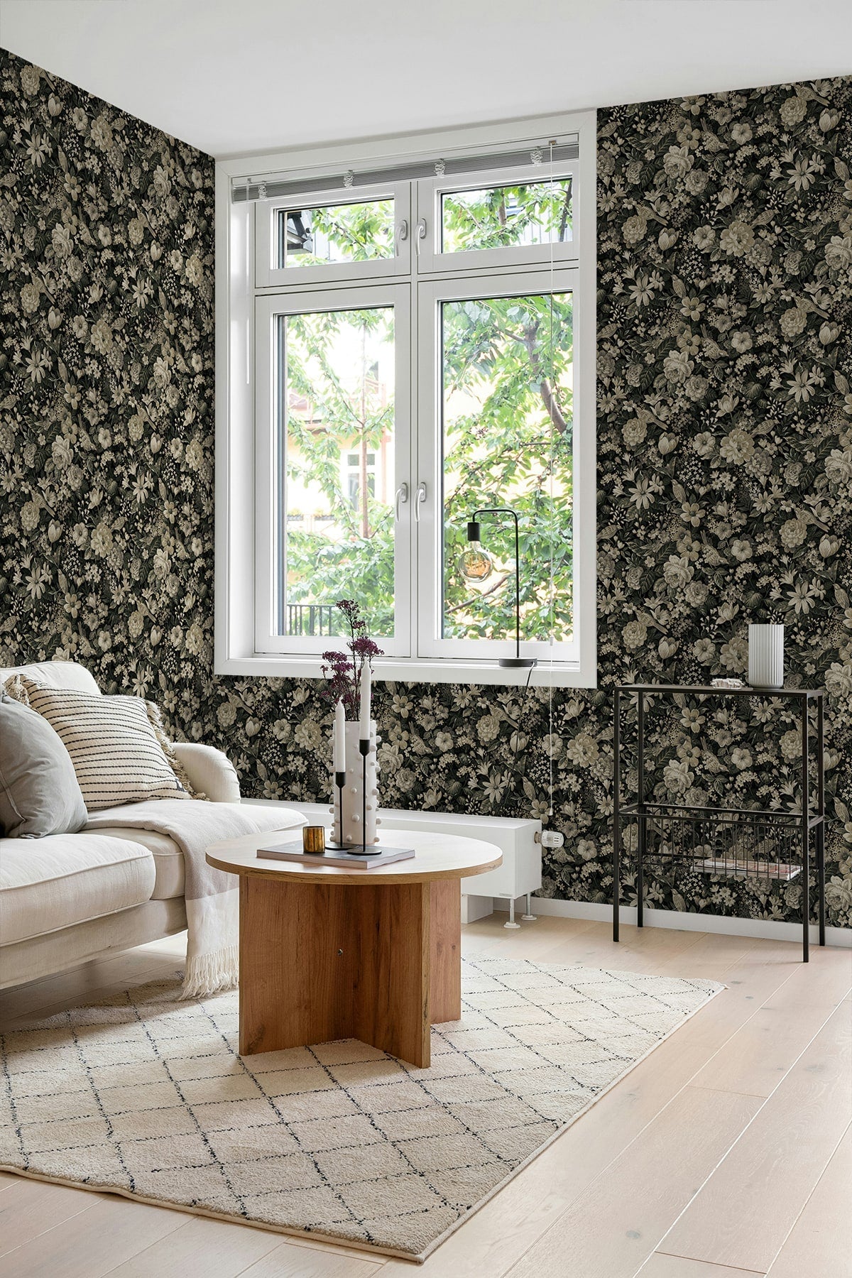 Vintage Bird Garden Peel and Stick Removable Wallpaper
