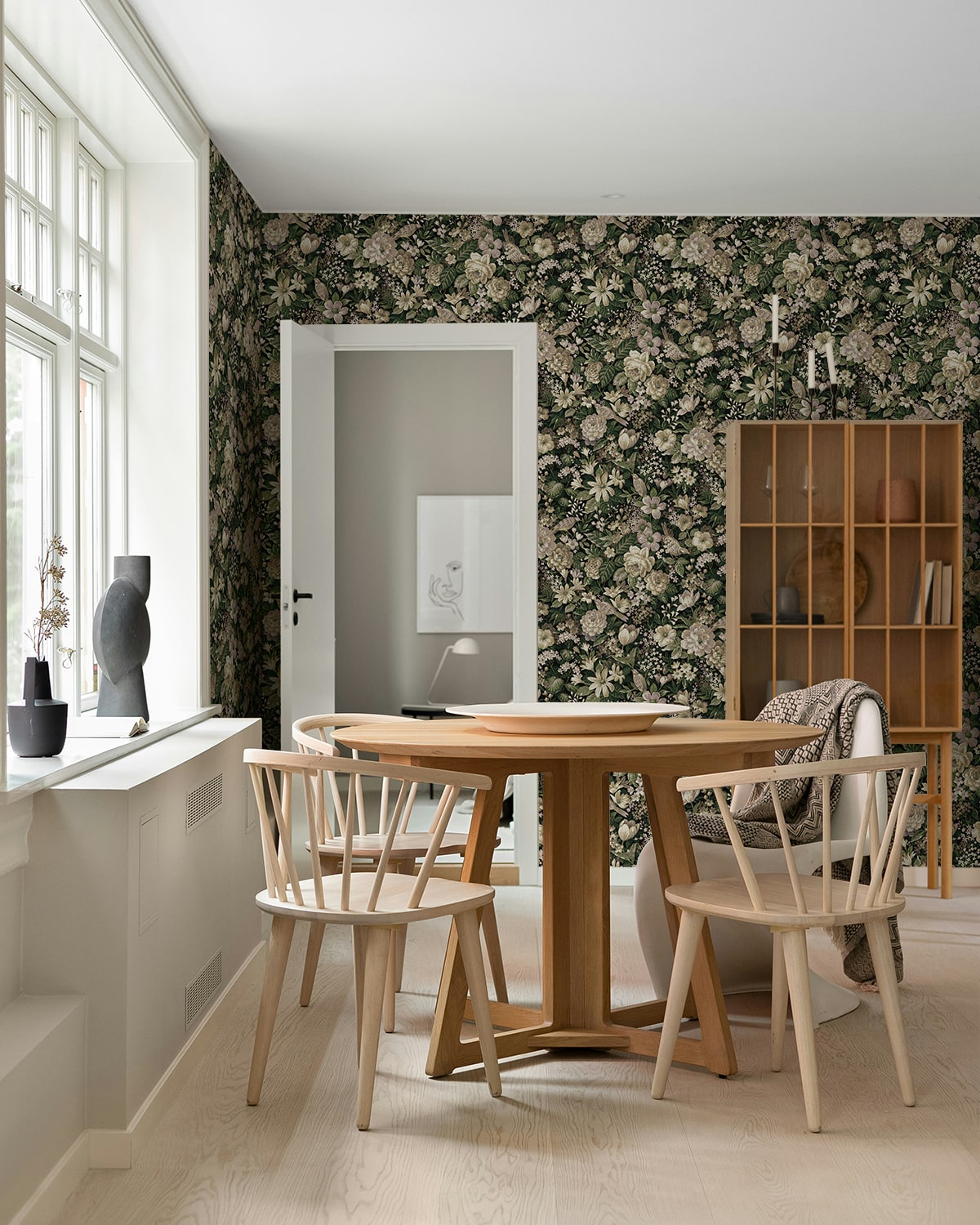 Vintage Bird Garden Peel and Stick Removable Wallpaper