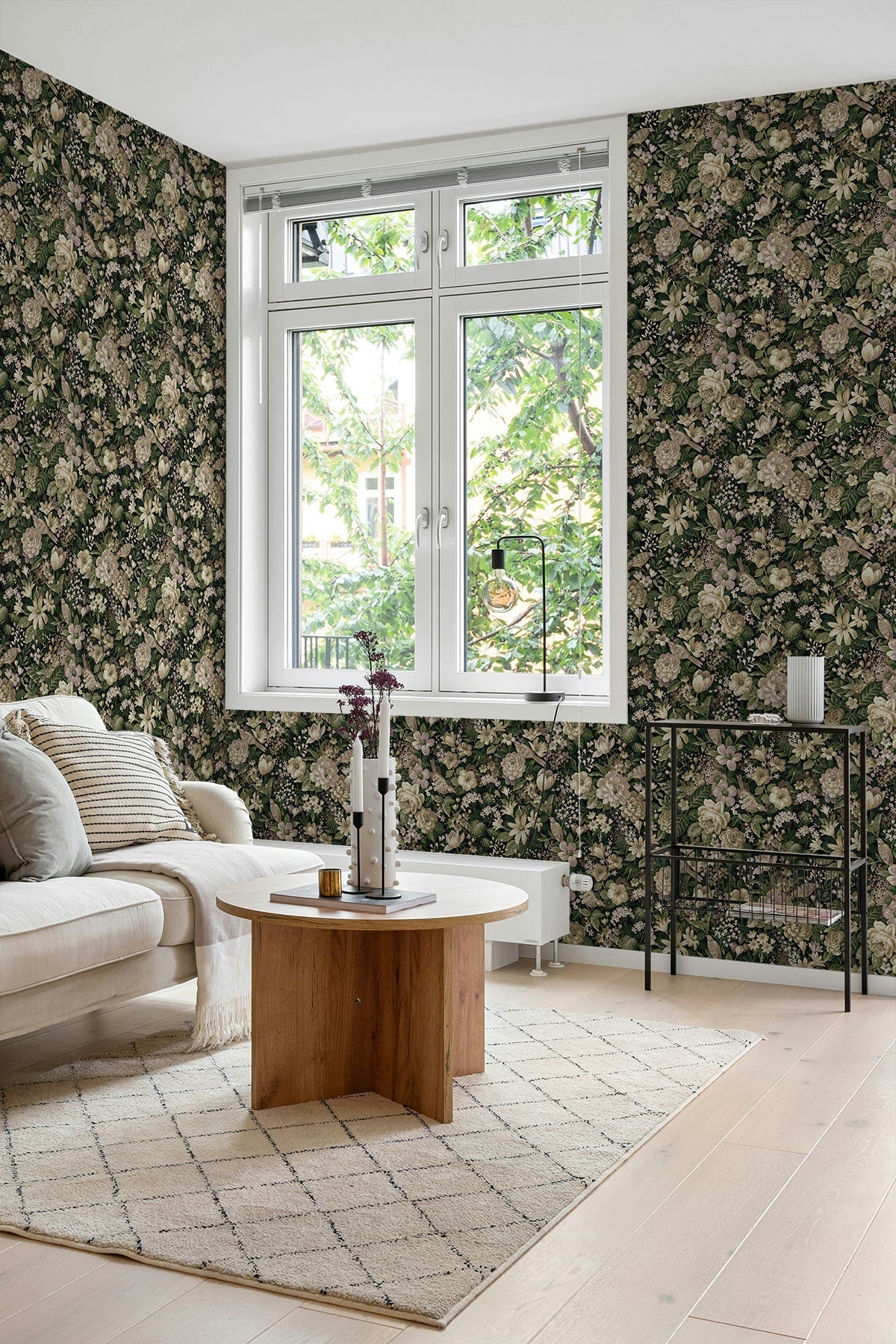 Vintage Bird Garden Peel and Stick Removable Wallpaper