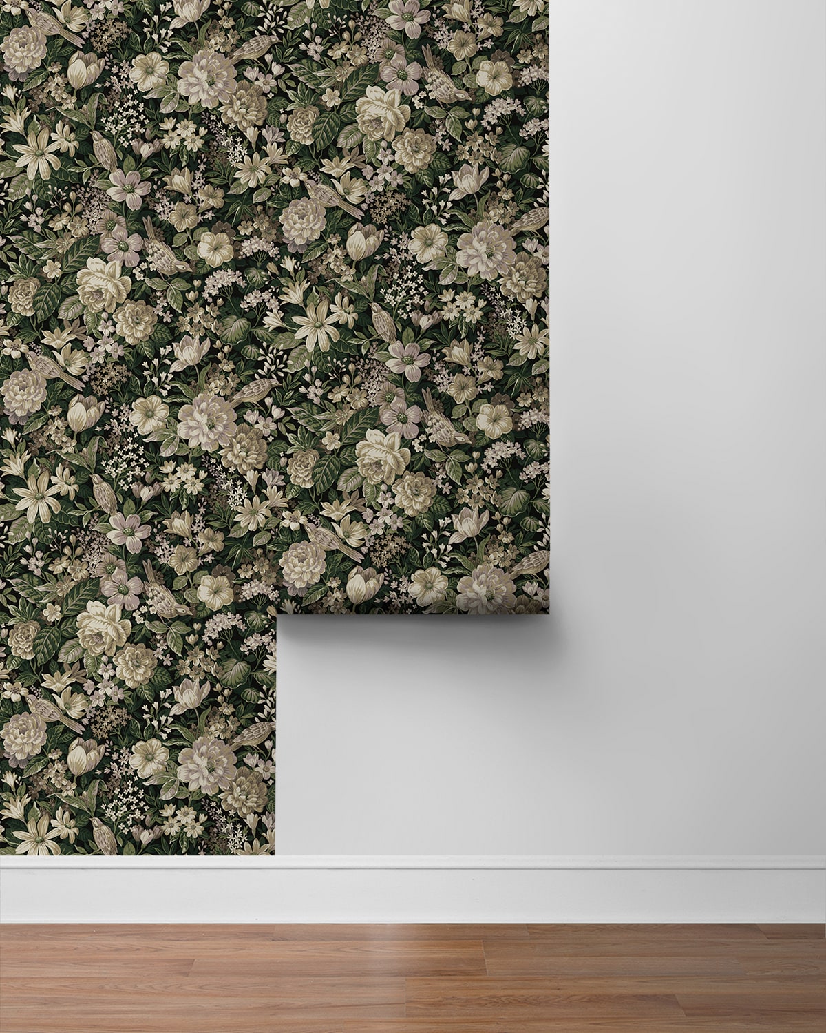 Vintage Bird Garden Peel and Stick Removable Wallpaper