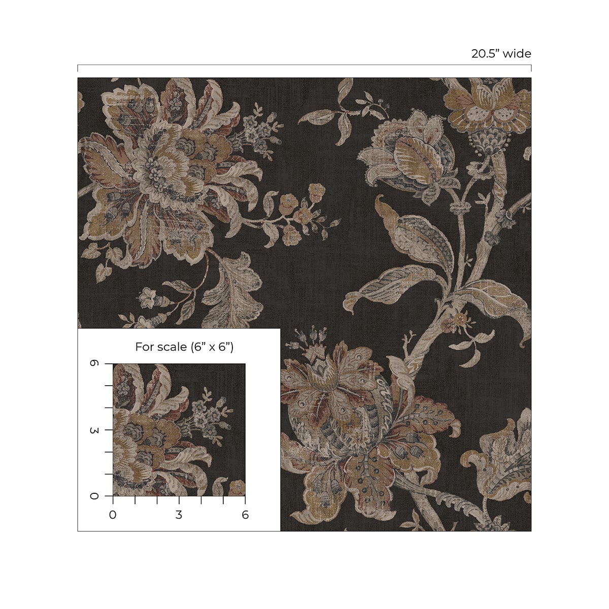 Anelda Jacobean Peel and Stick Removable Wallpaper