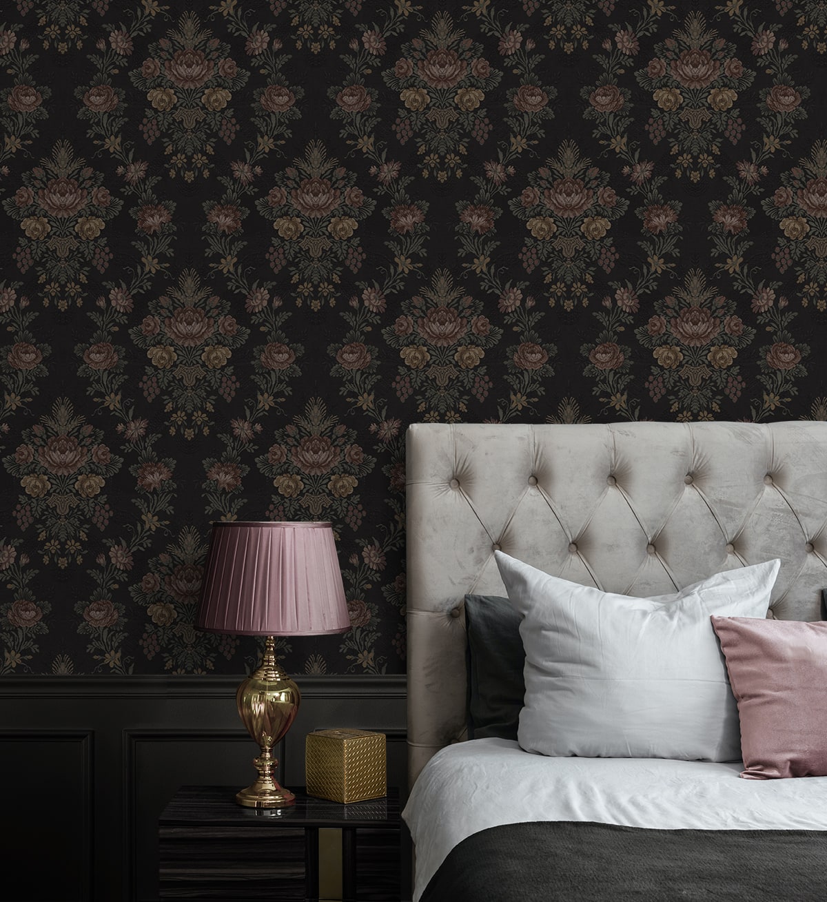 Hasset Tapestry Floral Vintage Peel and Stick Removable Wallpaper