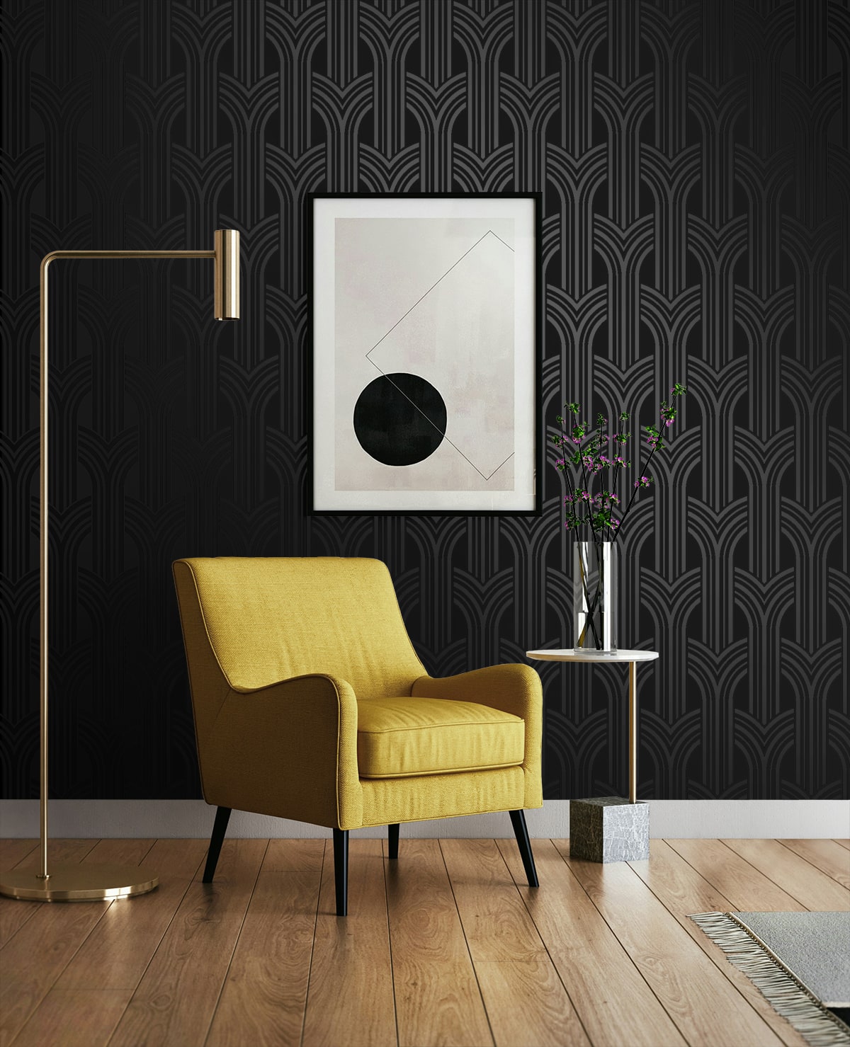 Geometric Arches Premium Peel and Stick Removable Wallpaper