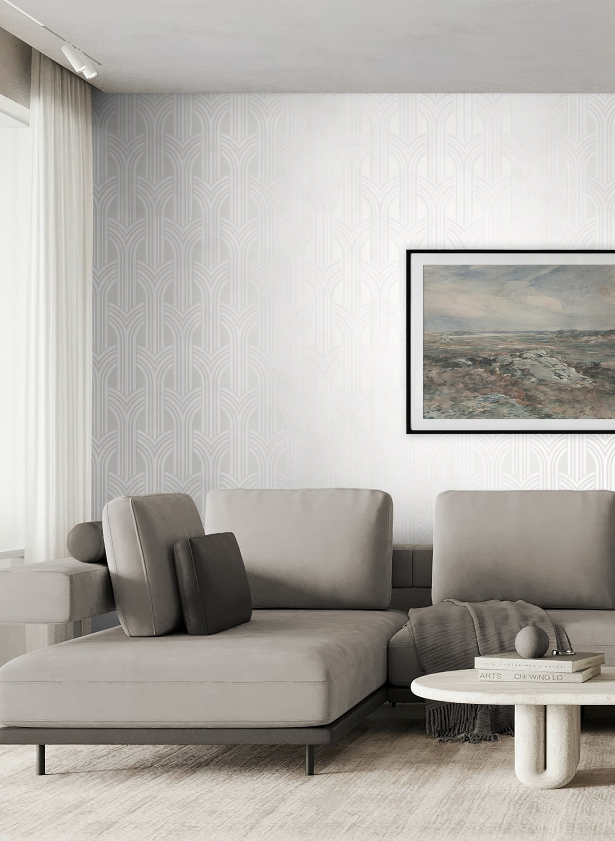 Geometric Arches Premium Peel and Stick Removable Wallpaper