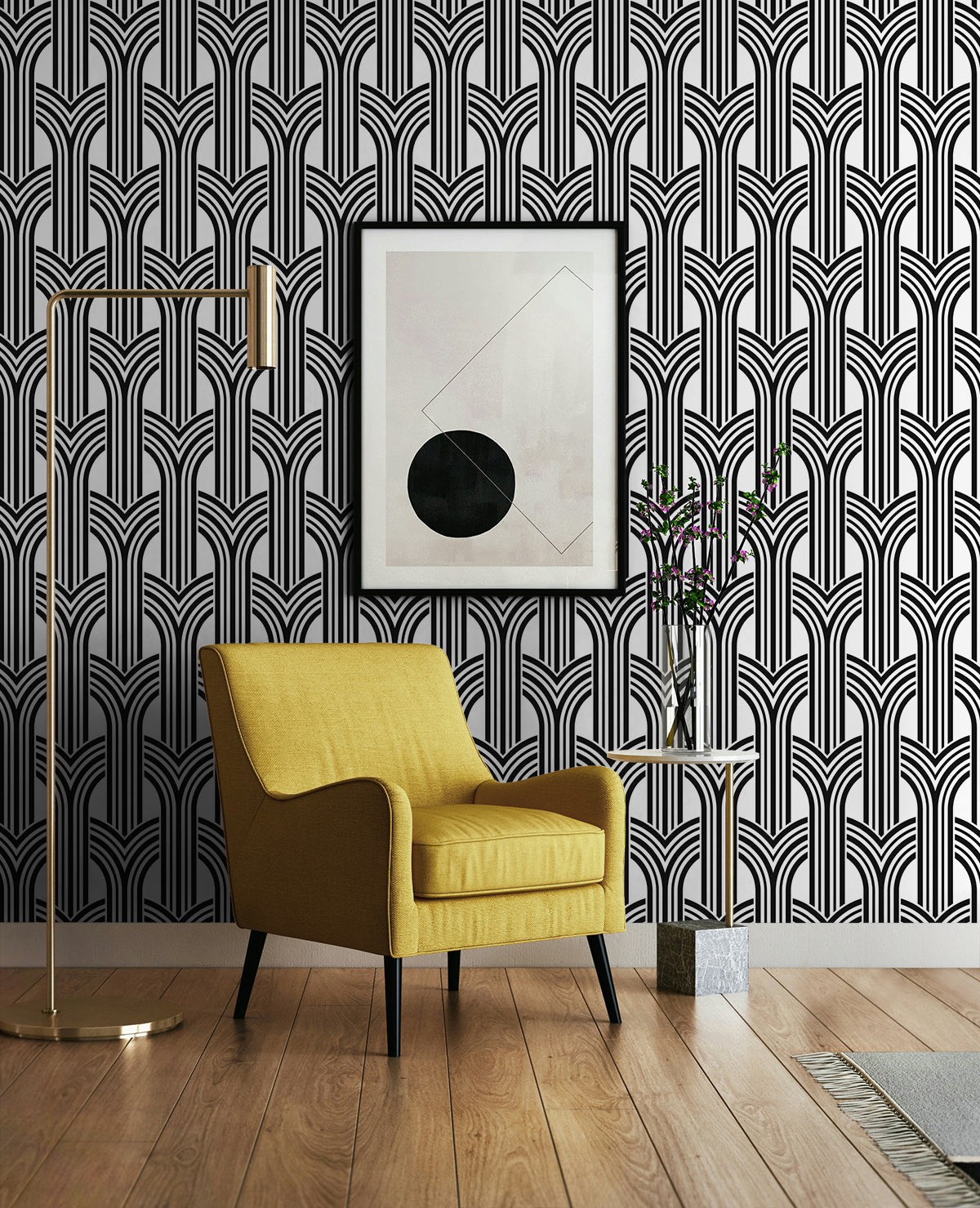 Geometric Arches Premium Peel and Stick Removable Wallpaper