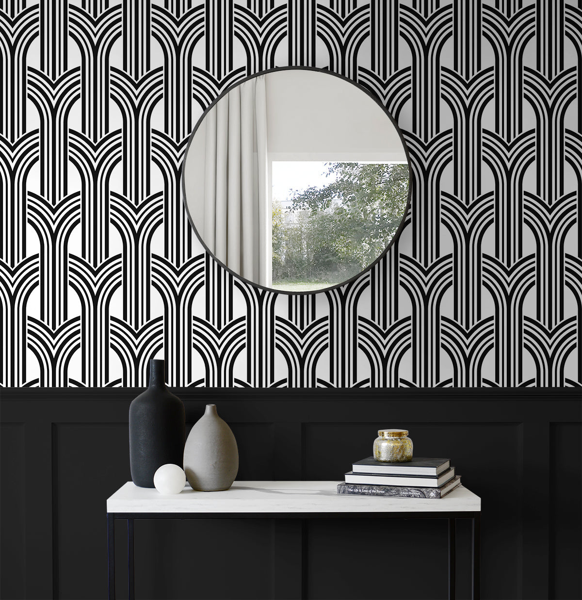 Geometric Arches Premium Peel and Stick Removable Wallpaper