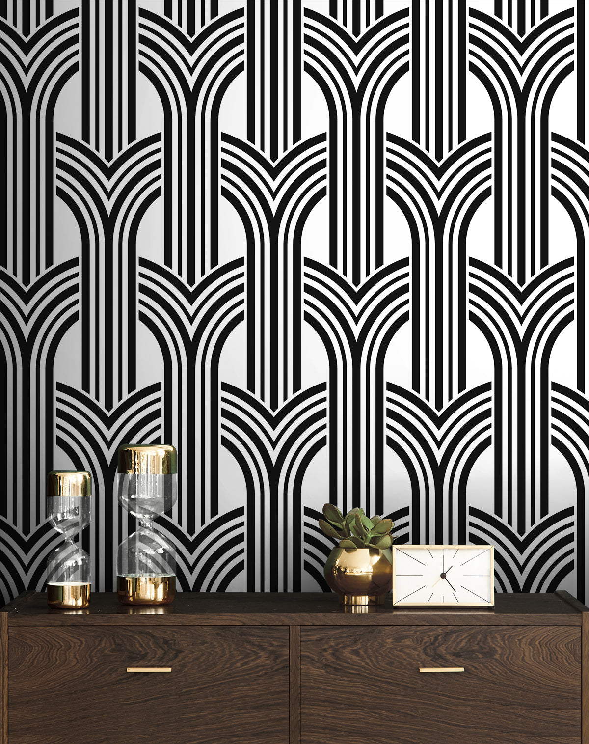 Geometric Arches Premium Peel and Stick Removable Wallpaper