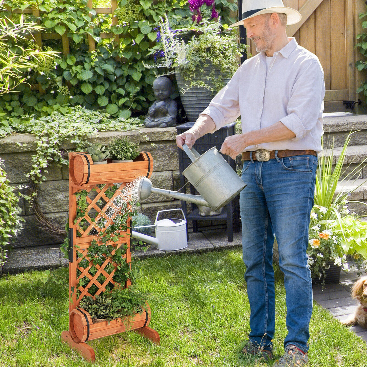 Metal Raised Garden Bed with Legs and Drainage Hole