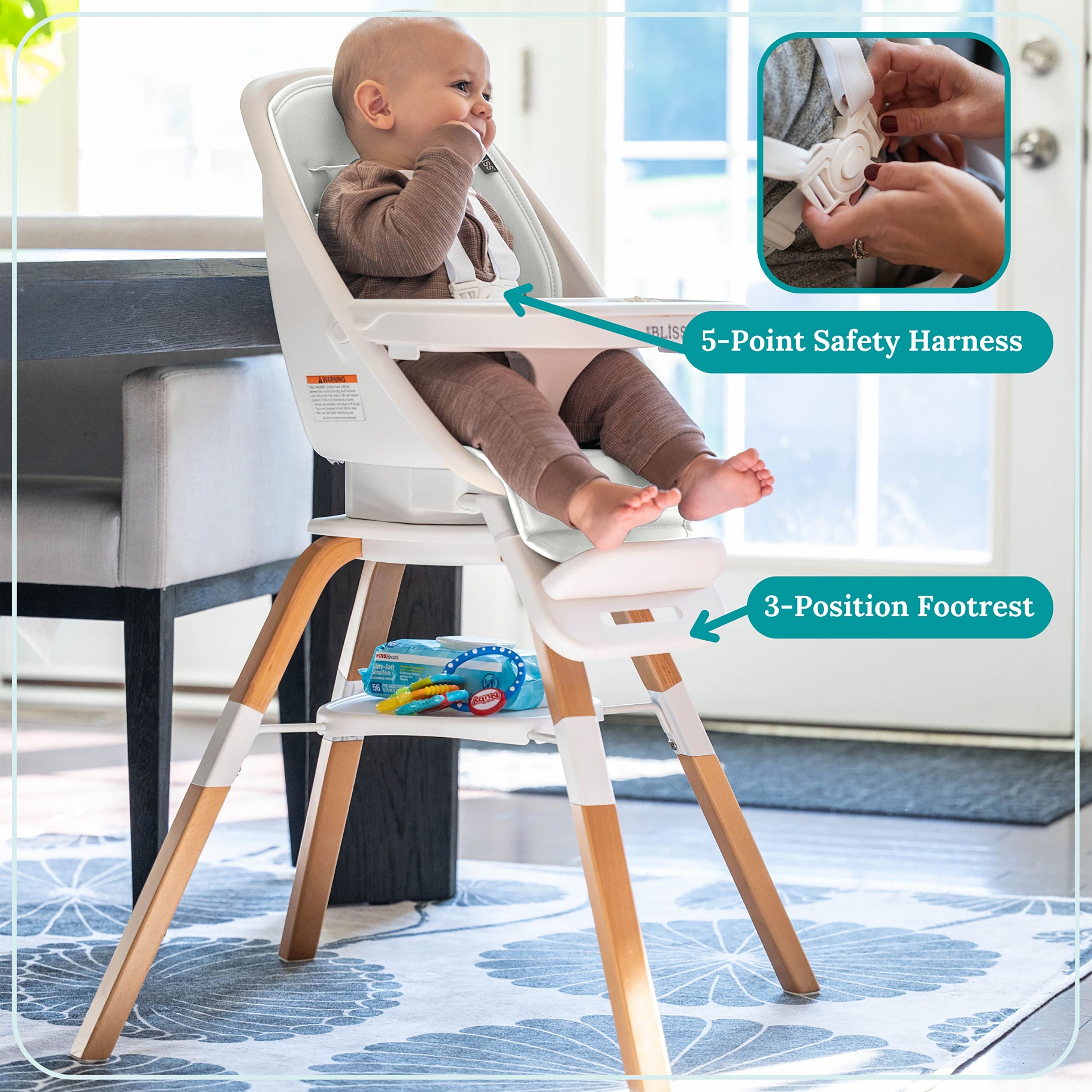 TruBliss® 2-in-1 Turn-A-Tot Highchair with 360° swivel