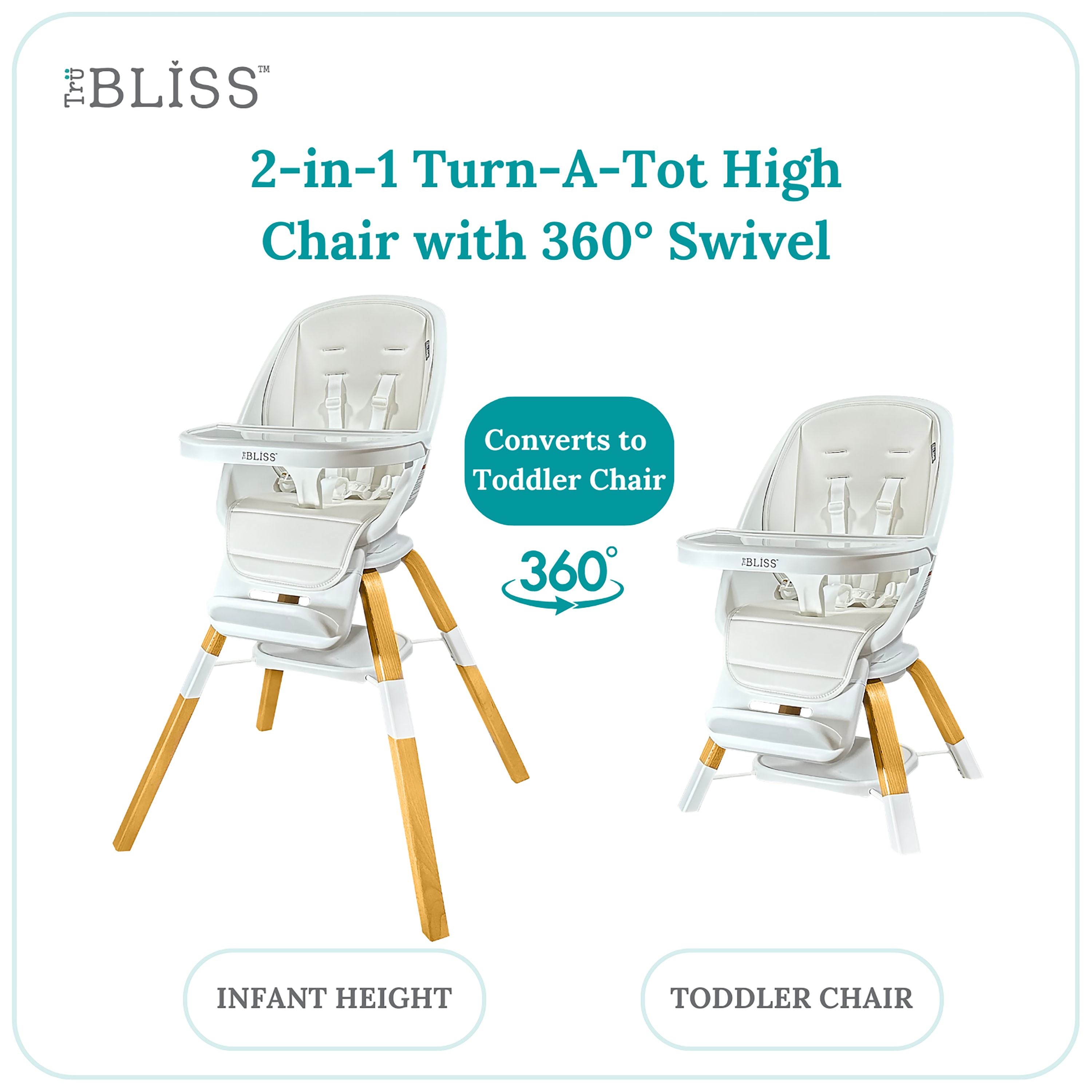 TruBliss® 2-in-1 Turn-A-Tot Highchair with 360° swivel