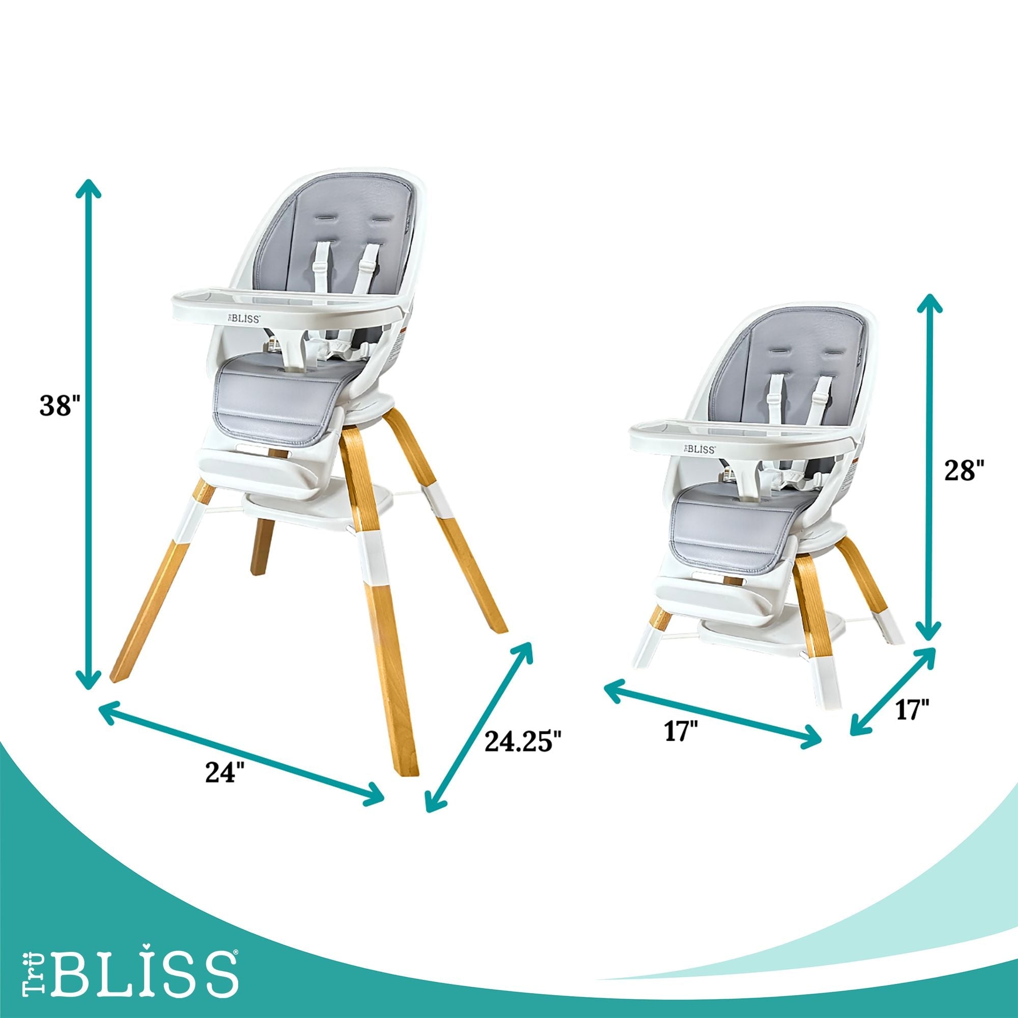 TruBliss® 2-in-1 Turn-A-Tot Highchair with 360° swivel