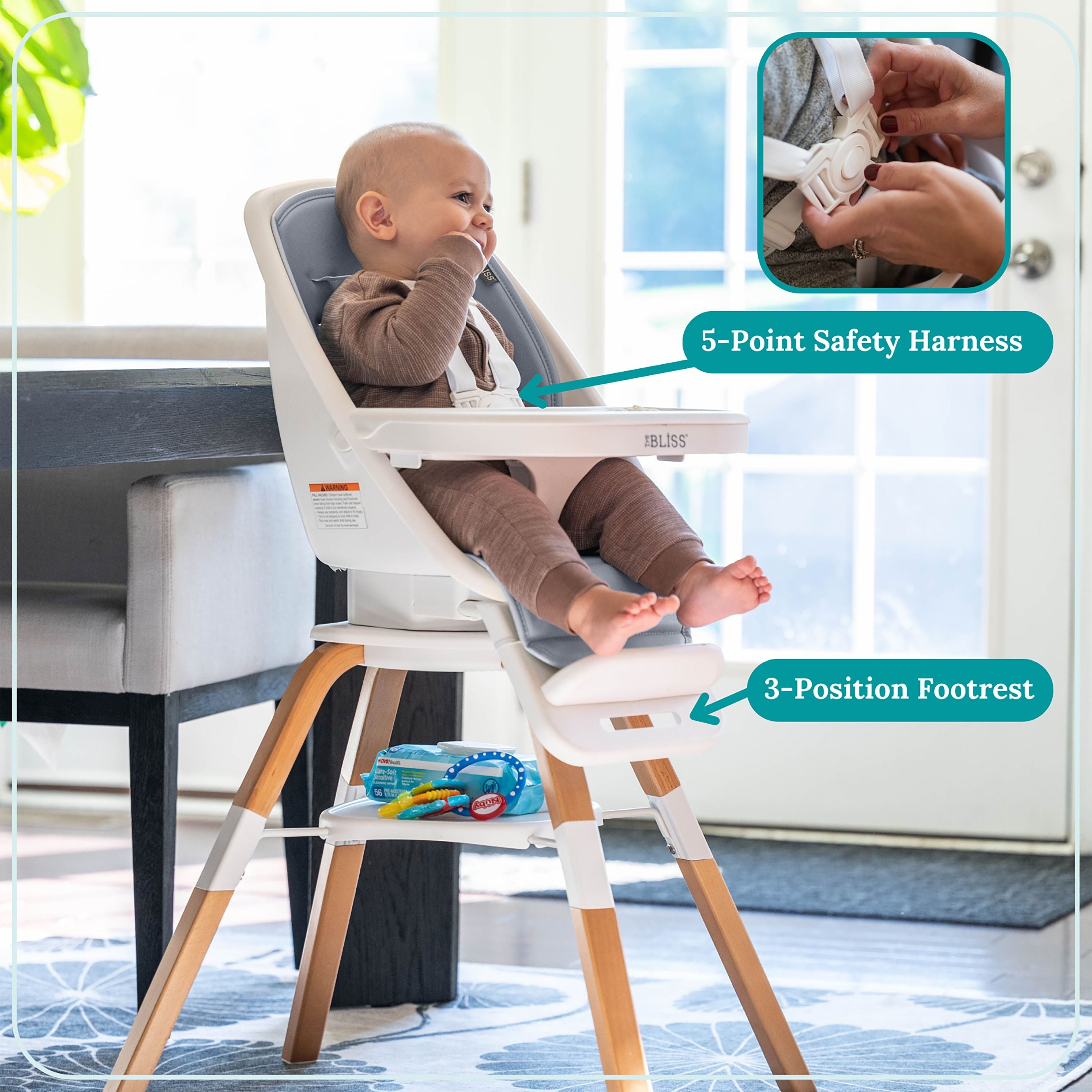 TruBliss® 2-in-1 Turn-A-Tot Highchair with 360° swivel