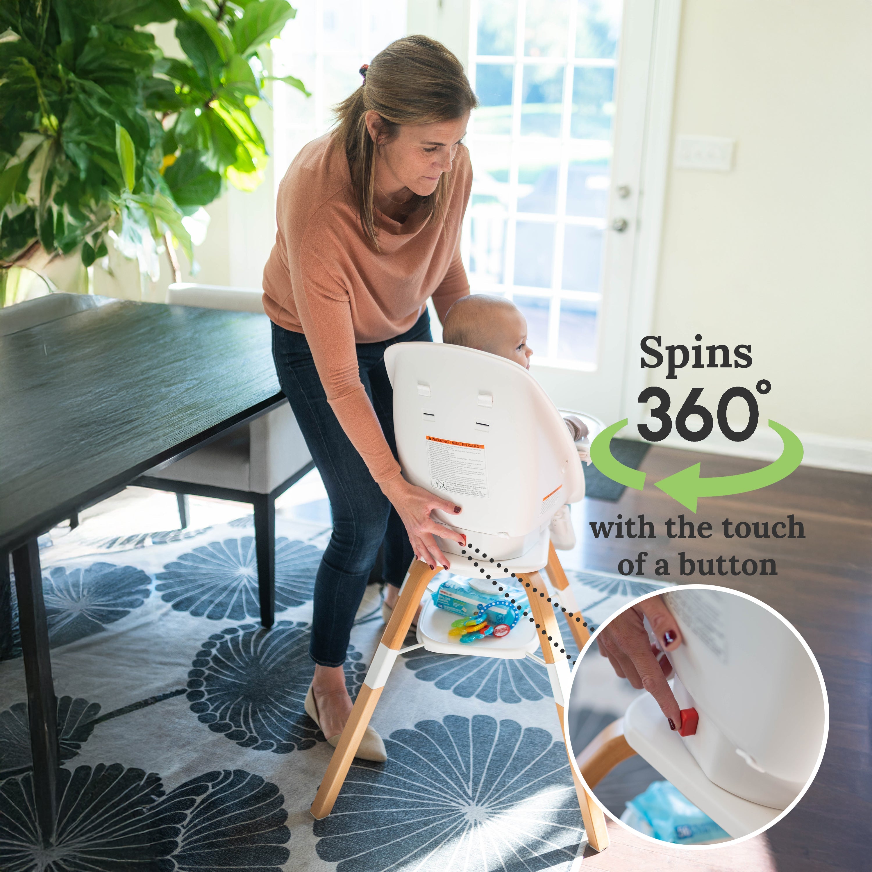 TruBliss® 2-in-1 Turn-A-Tot Highchair with 360° swivel