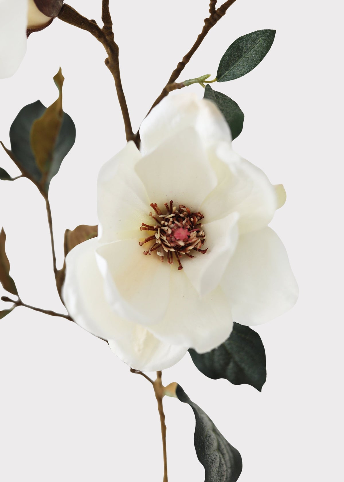 Cream Magnolia Fake Flower Branch - 35"