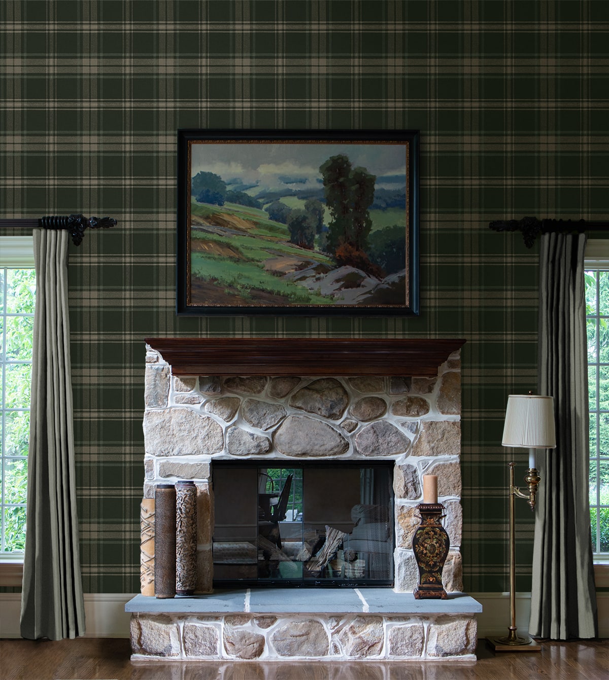 Dellabrooke Plaid Prepasted Wallpaper