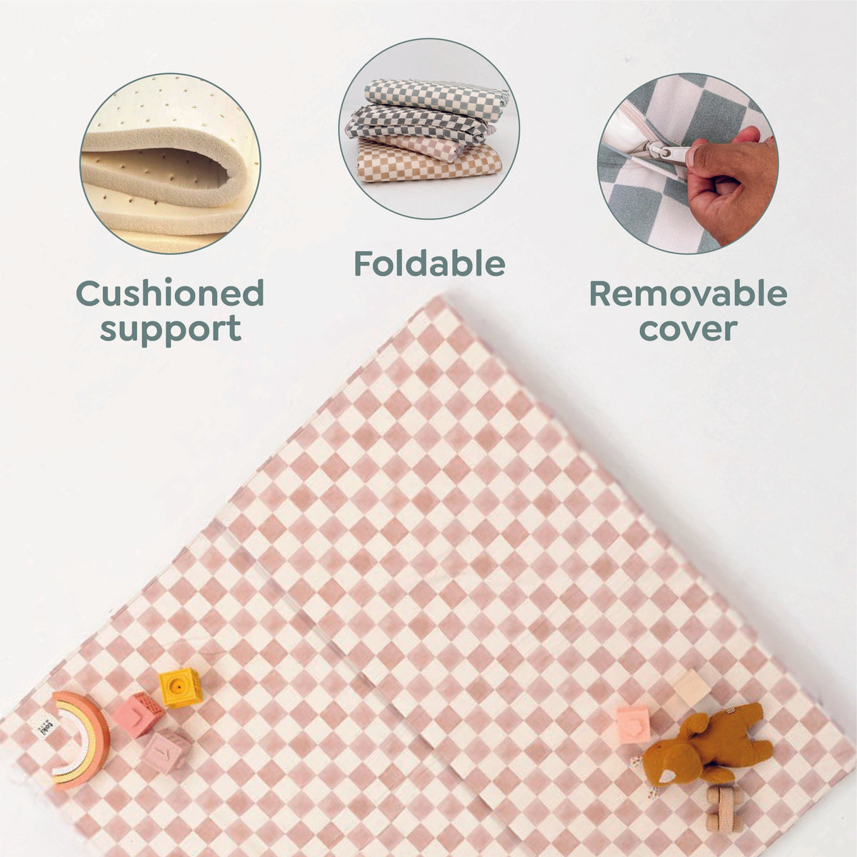 Checker Matcha Organic Cotton Mat