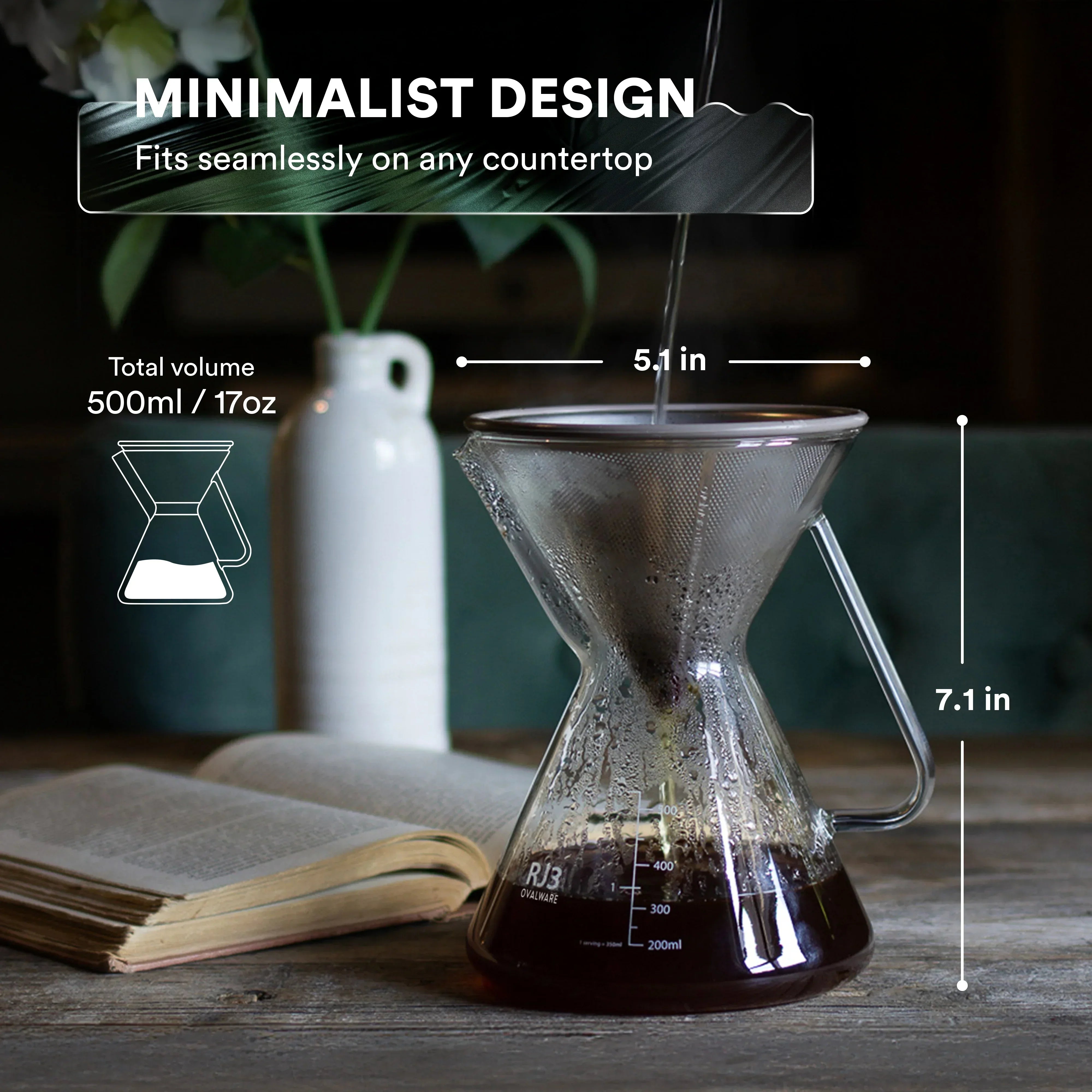 Pour Over Coffee Maker with Filter