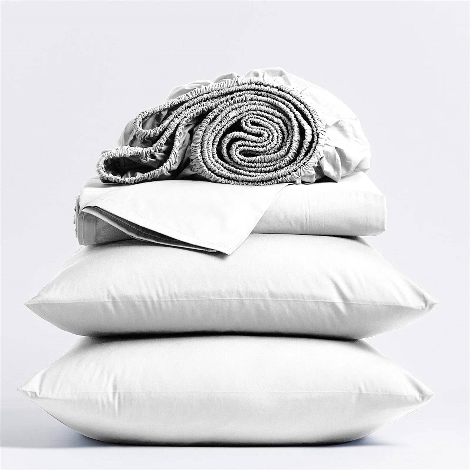 Queen Size, White, Organic Cotton Sheet Set
