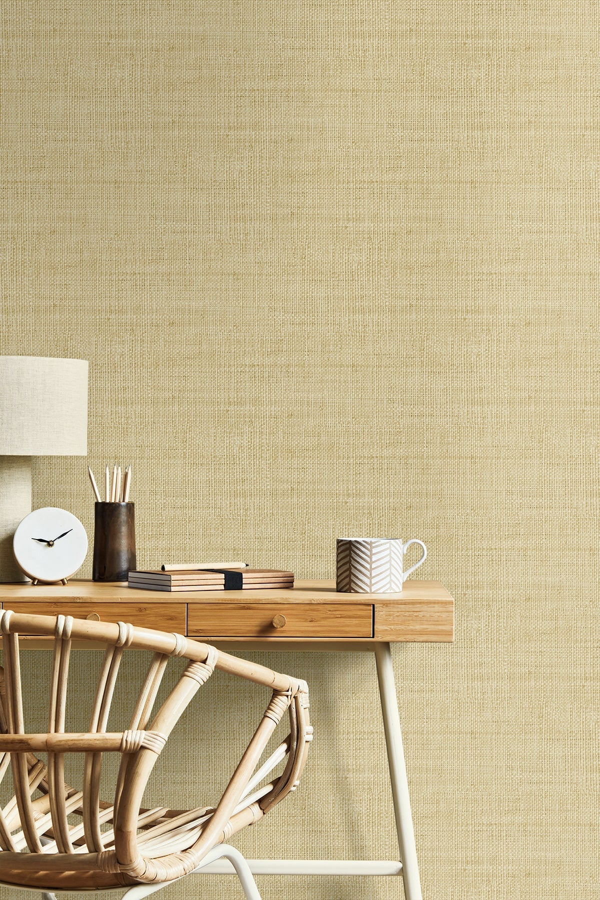 Raffia Wild Bind Faux Weave Embossed Vinyl Unpasted Wallpaper