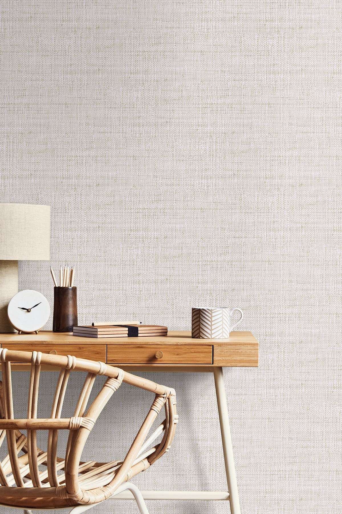 Raffia Wild Bind Faux Weave Embossed Vinyl Unpasted Wallpaper