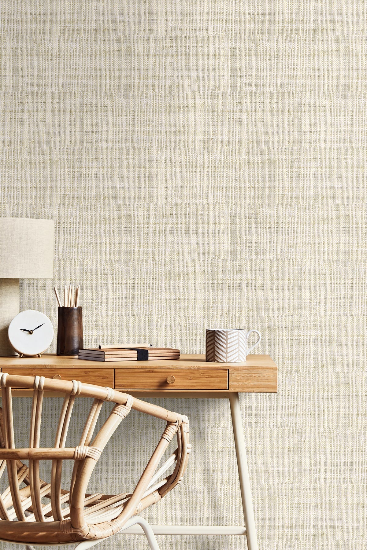 Raffia Wild Bind Faux Weave Embossed Vinyl Unpasted Wallpaper