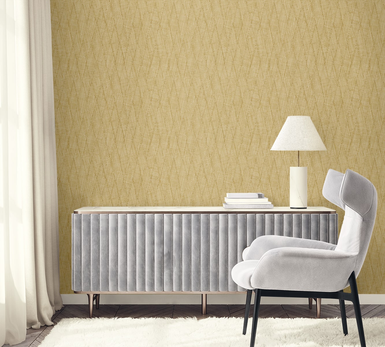 Raffia Sun Woven Embossed Vinyl Unpasted Wallpaper