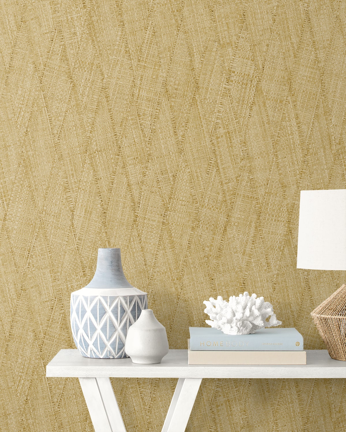Raffia Sun Woven Embossed Vinyl Unpasted Wallpaper