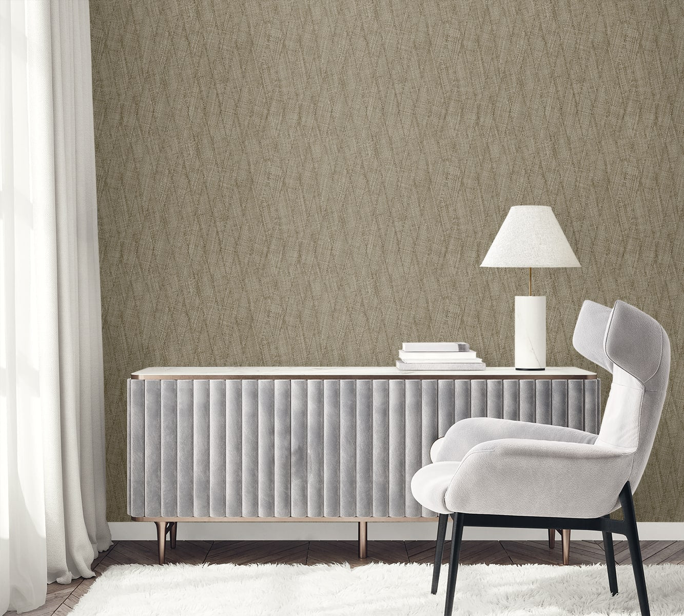 Raffia Sun Woven Embossed Vinyl Unpasted Wallpaper