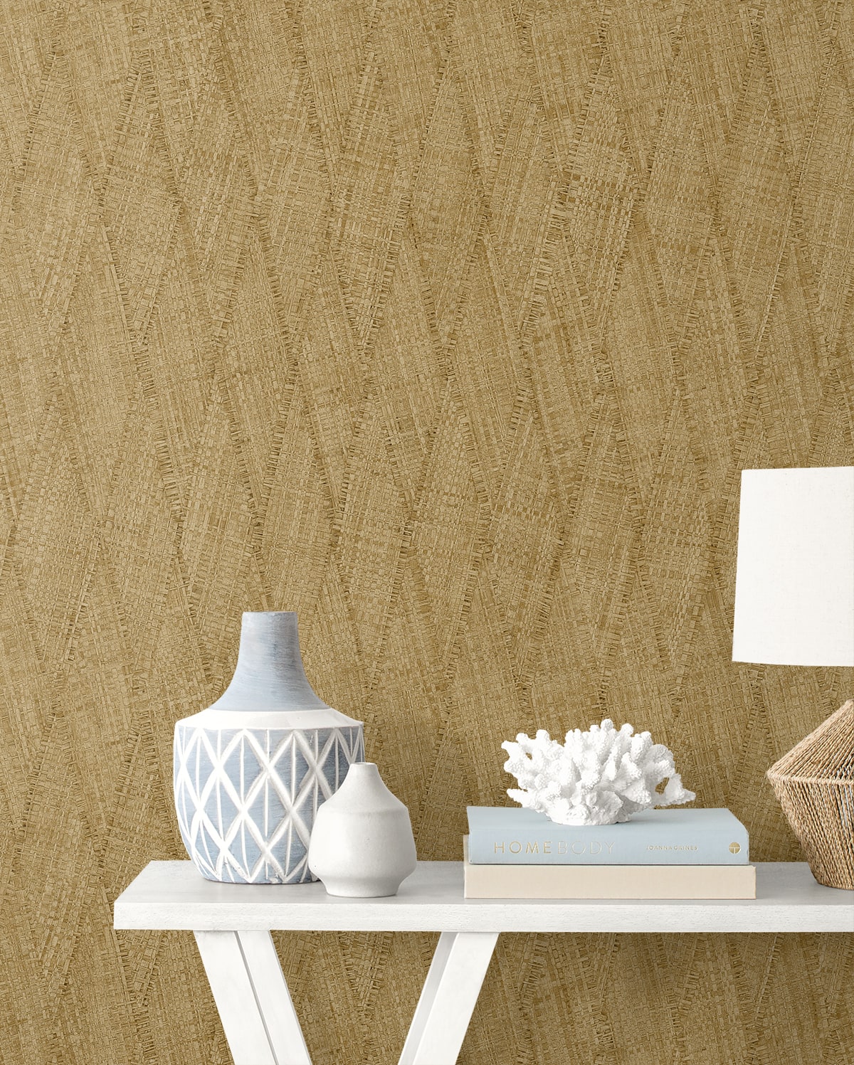 Raffia Sun Woven Embossed Vinyl Unpasted Wallpaper
