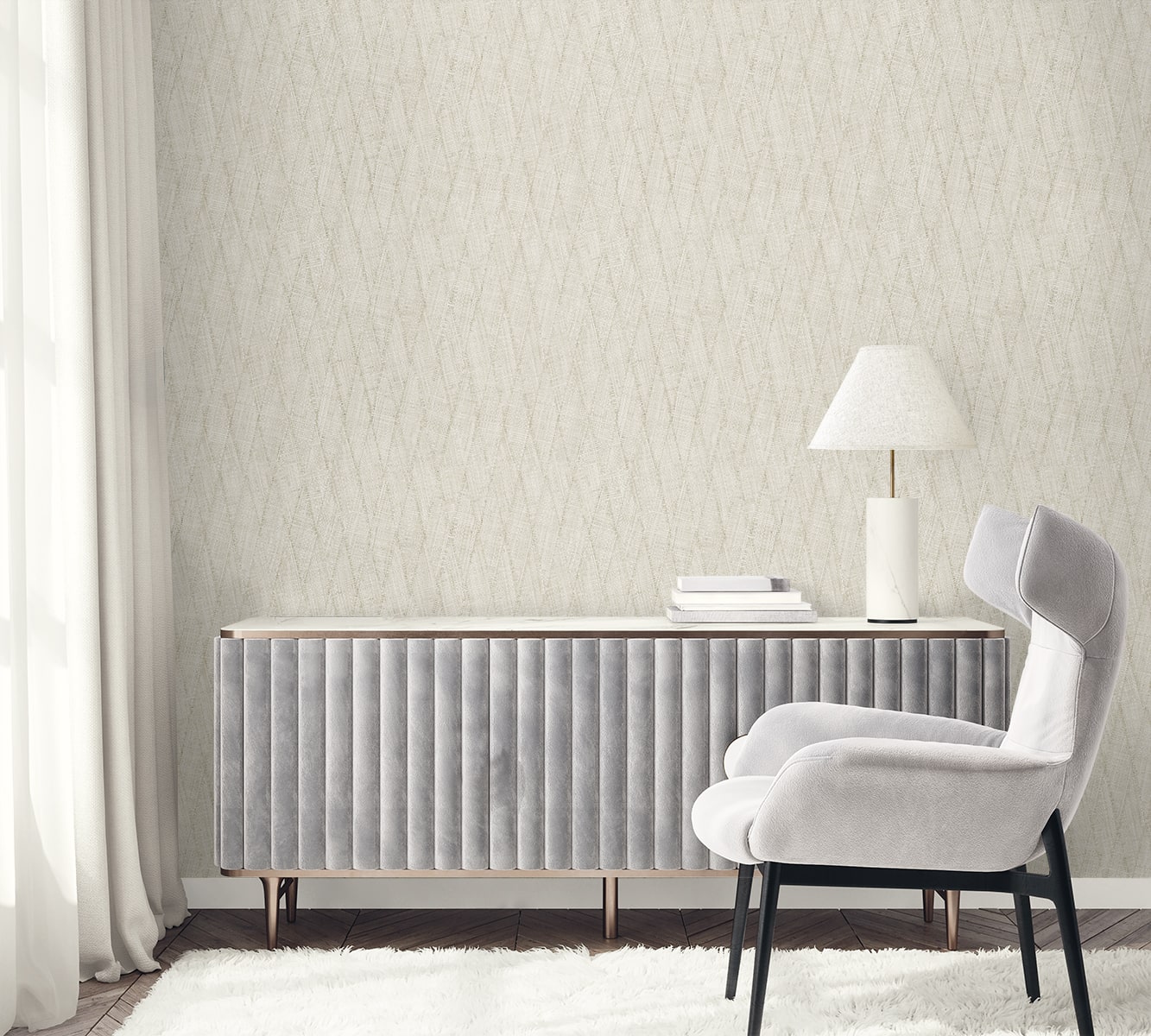 Raffia Sun Woven Embossed Vinyl Unpasted Wallpaper