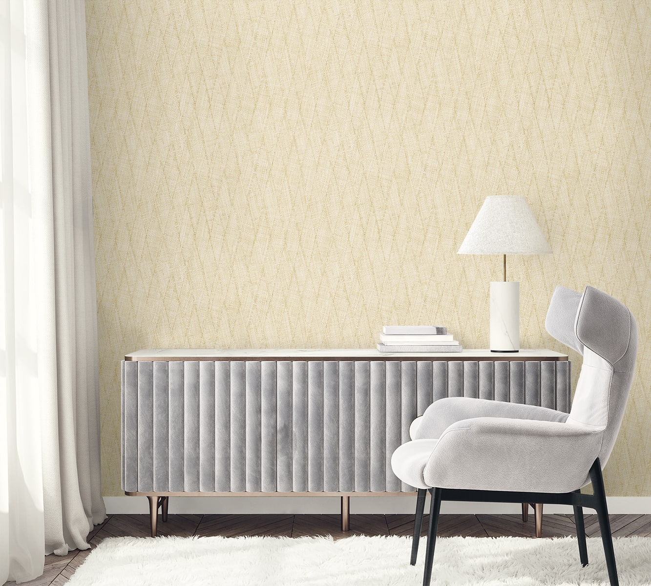 Raffia Sun Woven Embossed Vinyl Unpasted Wallpaper