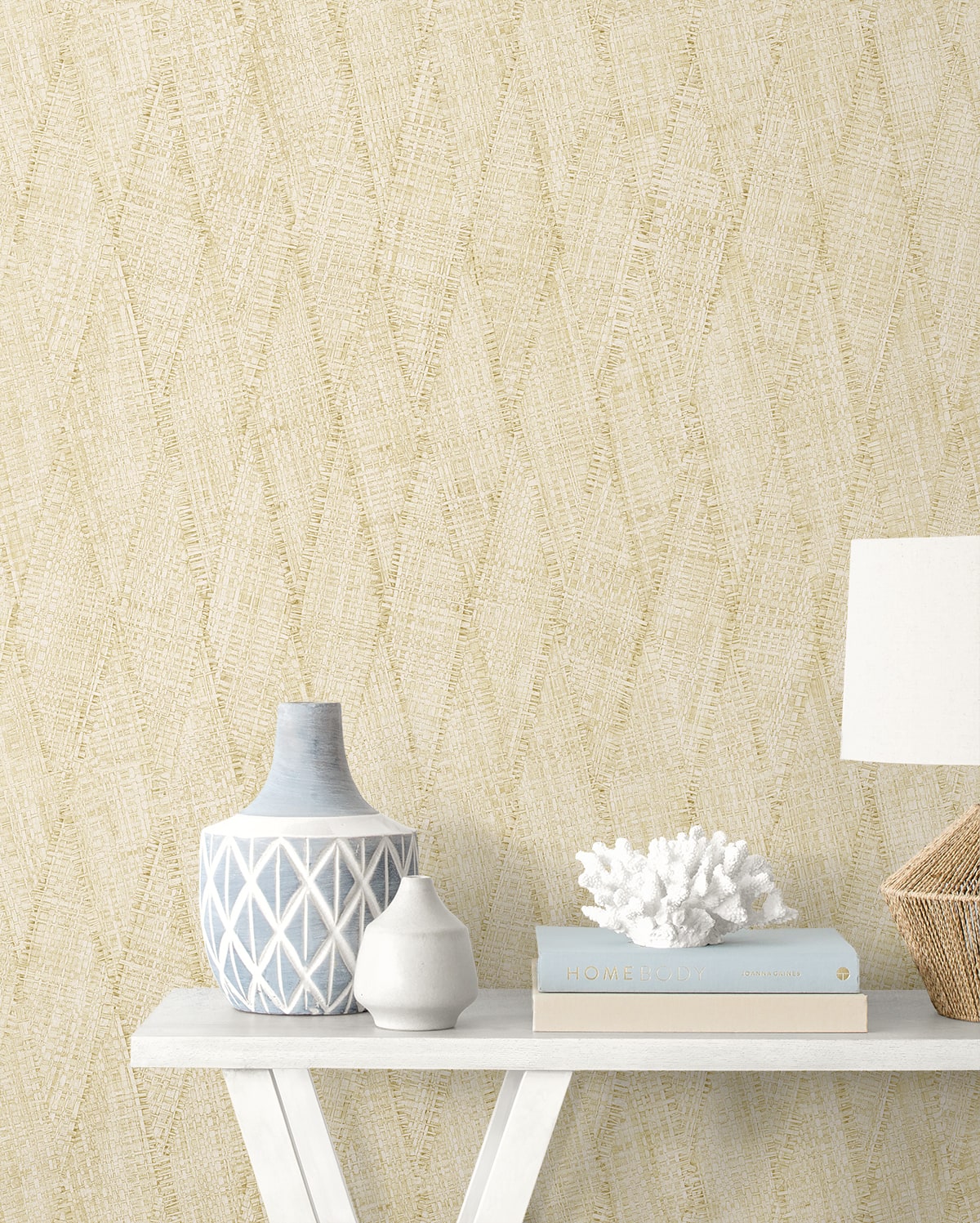 Raffia Sun Woven Embossed Vinyl Unpasted Wallpaper